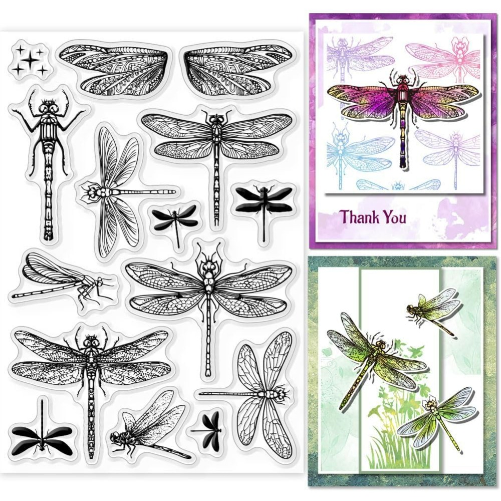 Clear Silicone Stamps For Card Making - Timbres transparents libellule pour bricolage Scrapbooking