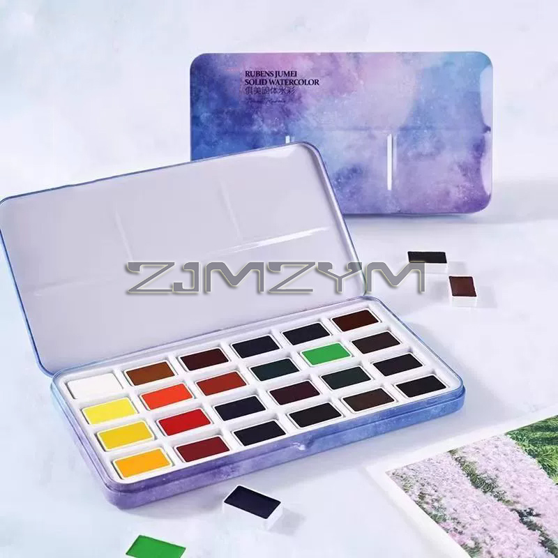 Watercolor Paint Set Solid Pigment - Ensemble de peintures aquarellables solides, peinture