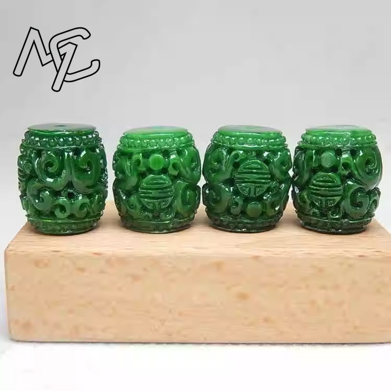 Perles sculptées en Jade vert  - Beading avis et prix