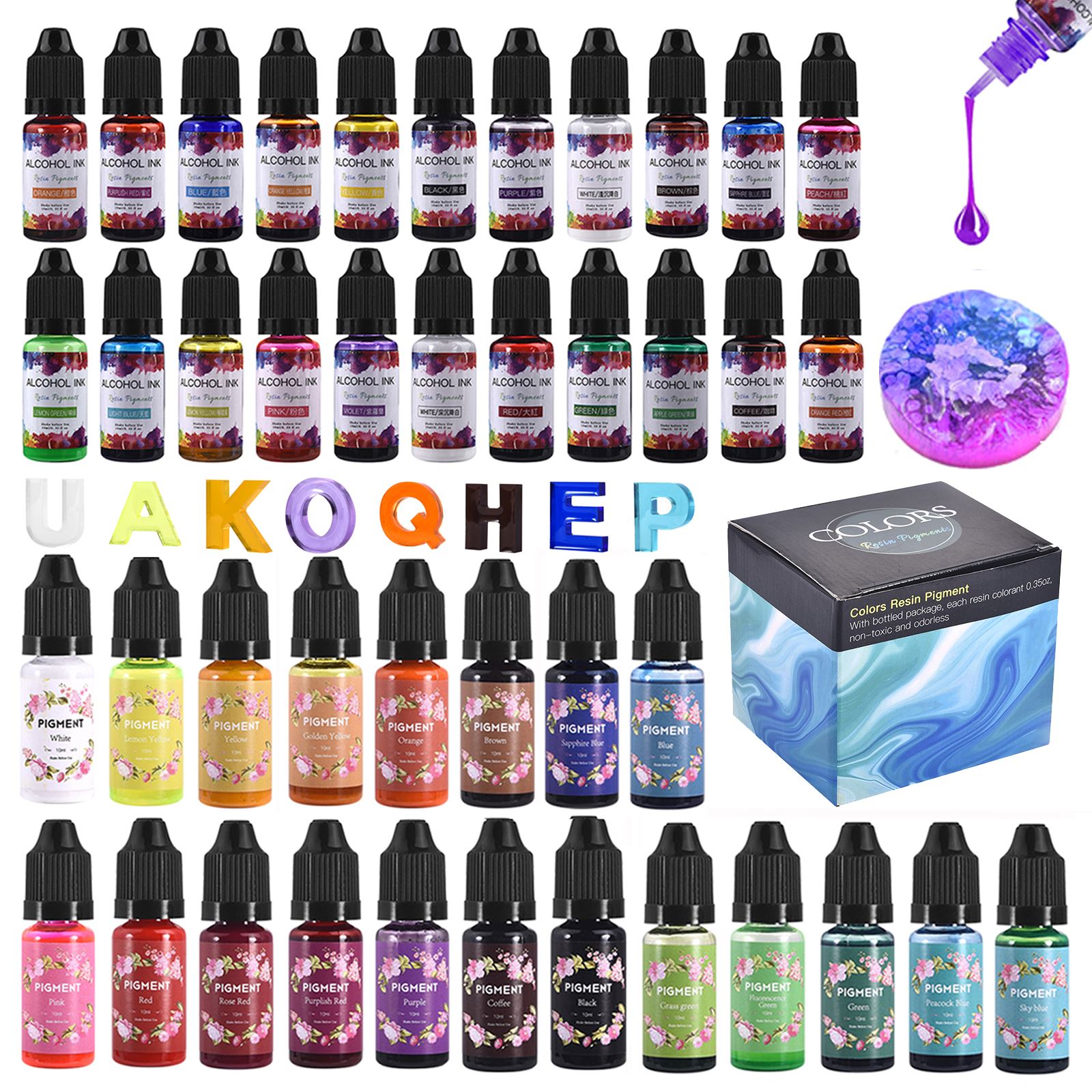 Kit de pigments en résine, 1 e - Silicone Epoxy Resin Molds Set avis et prix